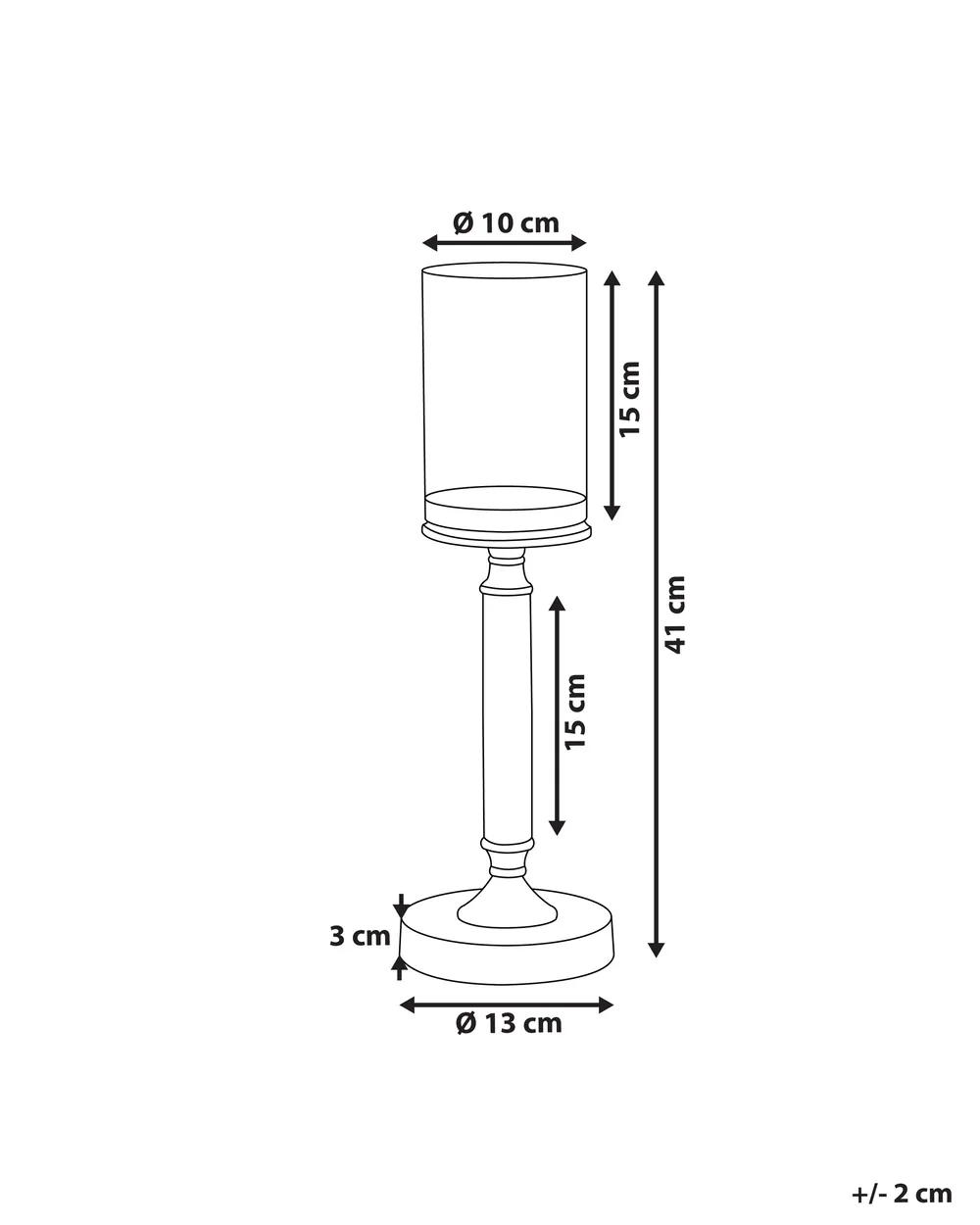 Kerzenständer ABBEVILLE 41 cm Glas Silber_788833