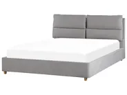 Bett mit Stauraum BATILLY Samtstoff Hellgrau 160 x 200 cm_830157