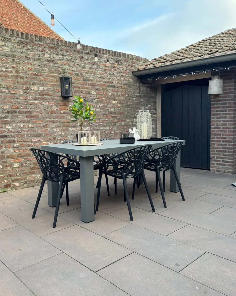 Gartentisch TARANTO 180 cm 90 cm Beton Grau_982343