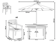 Gartenmöbel Set 6-Sitzer AGELLO mit Schirm (12 Optionen) Akazienholz Braun_924324