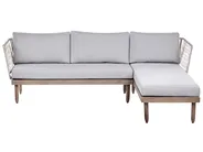 Lounge Set mit Tisch 4-Sitzer CREMONA Akazienholz Braun / Grau linksseitig_1099477