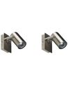 Strahler 2er Set KLIP verstellbar Metall Silber