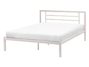 Bett mit Lattenrost Metall CUSSET 140 x 200 cm Hellbeige_1162072