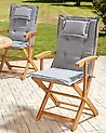 Set mit 2 Stühlen und Sitzkissen MAUI II Akazienholz Grau