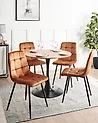 Esszimmerstuhl 4er Set POWELL Samtstoff Orange