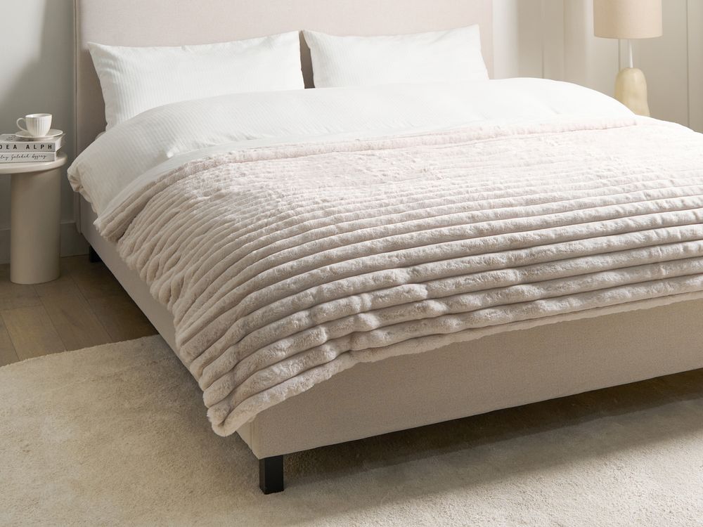 Sprei RAKYA Nepbont 150 x 200 cm Lichtbeige