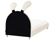 Kids Bed Rabbit Velvet LALLIAS 90 x 200 cm (EU Single) Beige_1044349