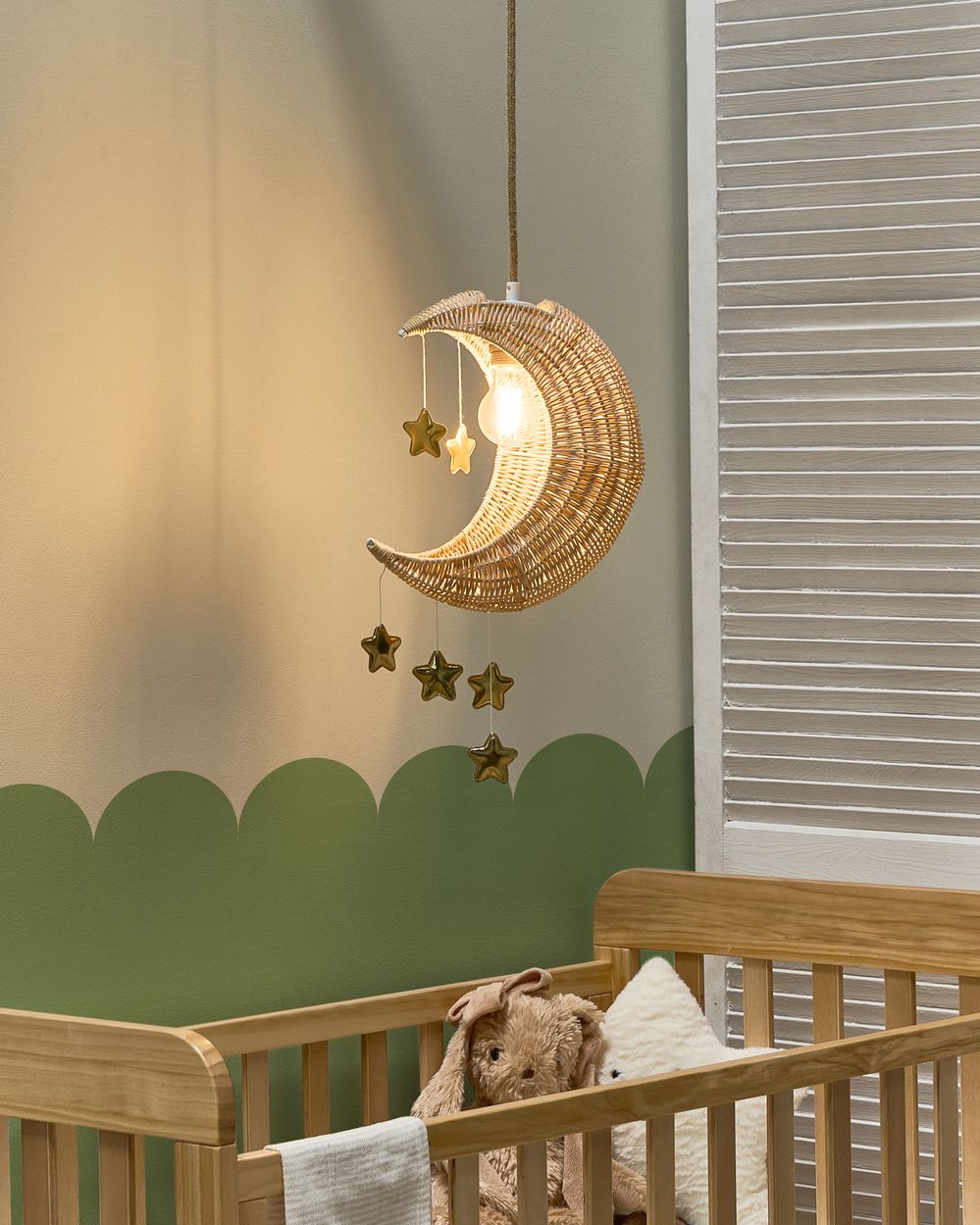 Hängeleuchte Mond ORCHON Rattan Naturfarben