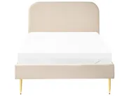 Bed Velvet FLAYAT 120 x 200 cm (EU Small Double) Light Beige_1024359