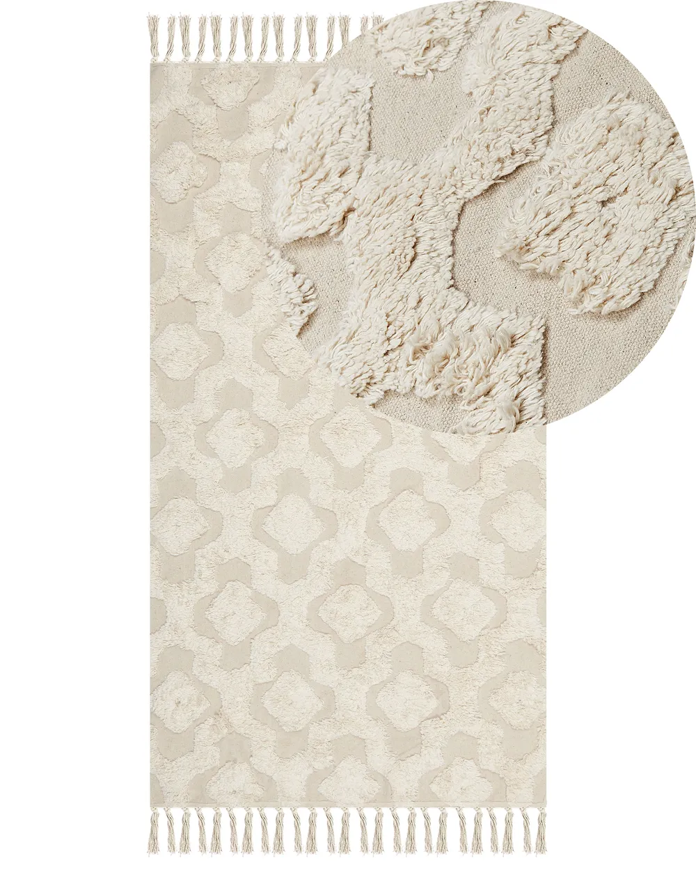 Teppich AKSARAY Beige 80 x 150 cm Baumwolle