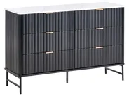 6 Drawer Chest GLASTONBURY Marble/ Black_972683