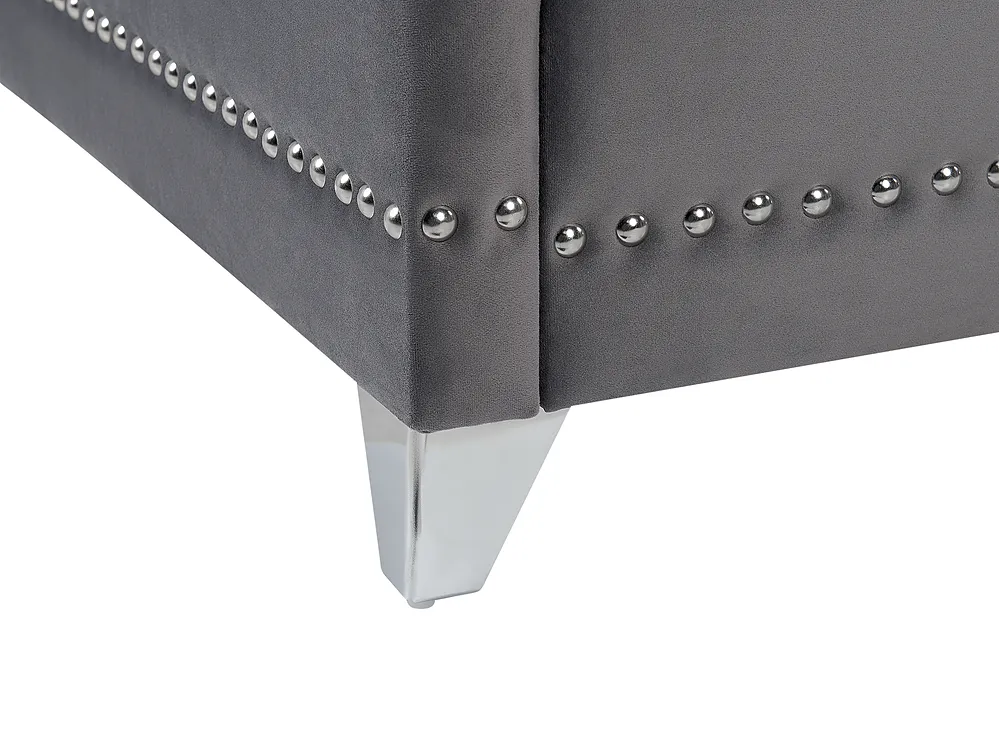 Bed Velvet AYETTE 160 x 200 cm (EU King Size) Grey_762723