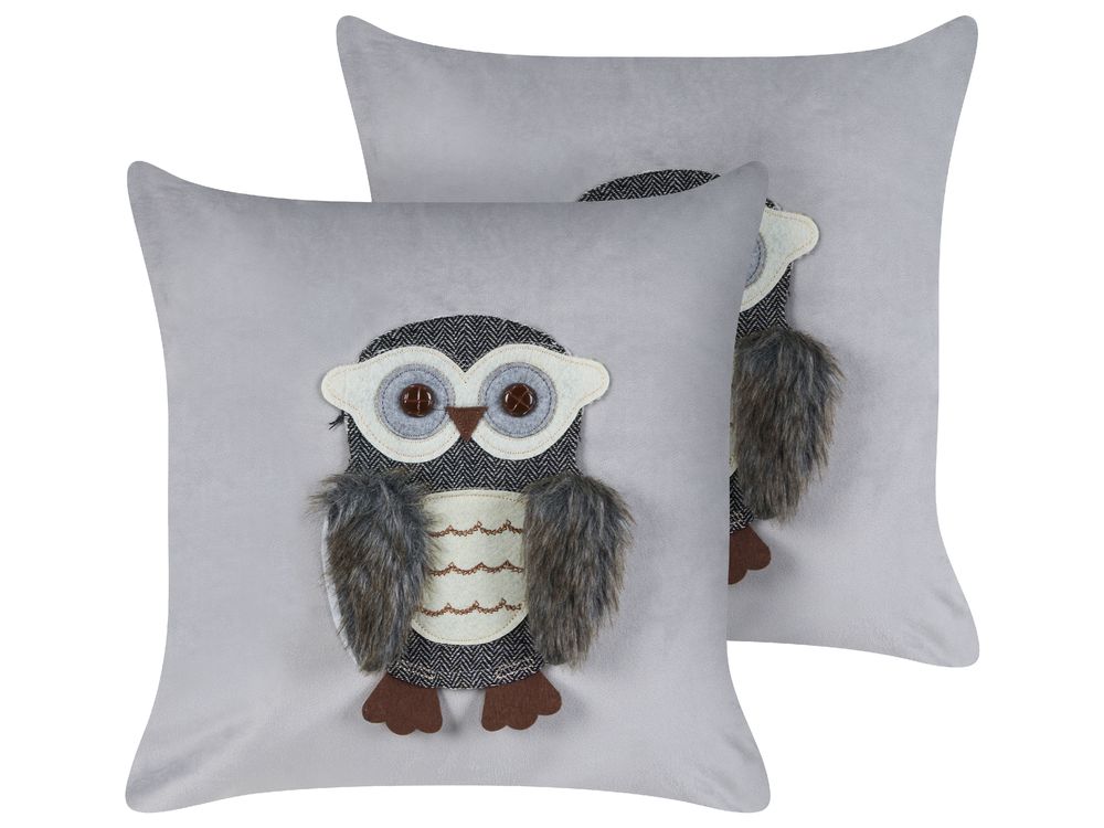 Dekokissen 2er Set OPHRYS 45 x 45 cm Samtstoff Grau
