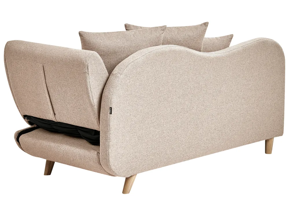 Rechtsseitige Chaiselongue MERI mit Stauraum Kunstleinen Hellbraun_937697