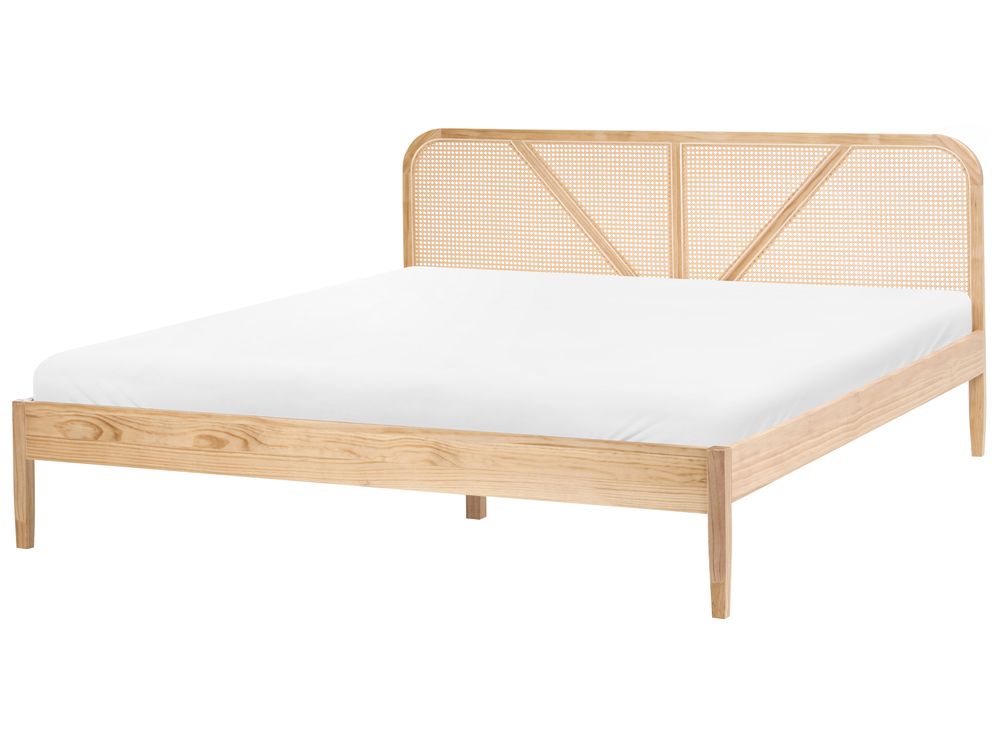 Bed Pine Wood BELLEME 180 x 200 cm (EU Super King) Light Brown