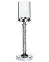 Kerzenständer ABBEVILLE 48 cm Glas Silber