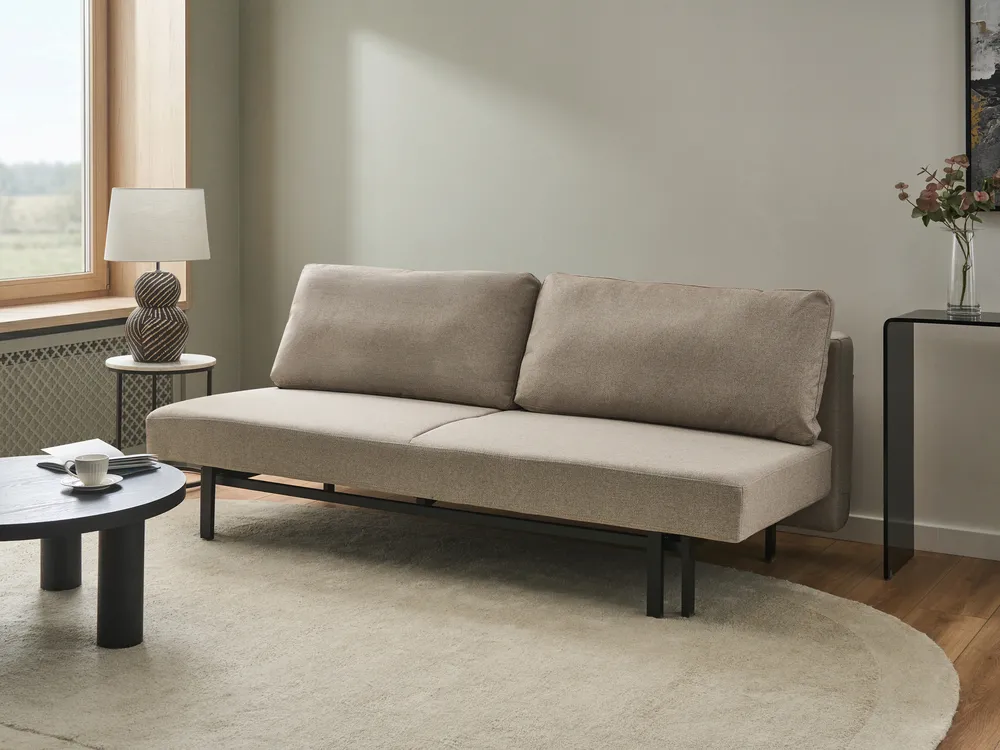 Schlafsofa 3-Sitzer ROYKKA Stoff Beige