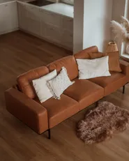 Sofa 3-Sitzer SOVIK Kunstleder Braun_1039573