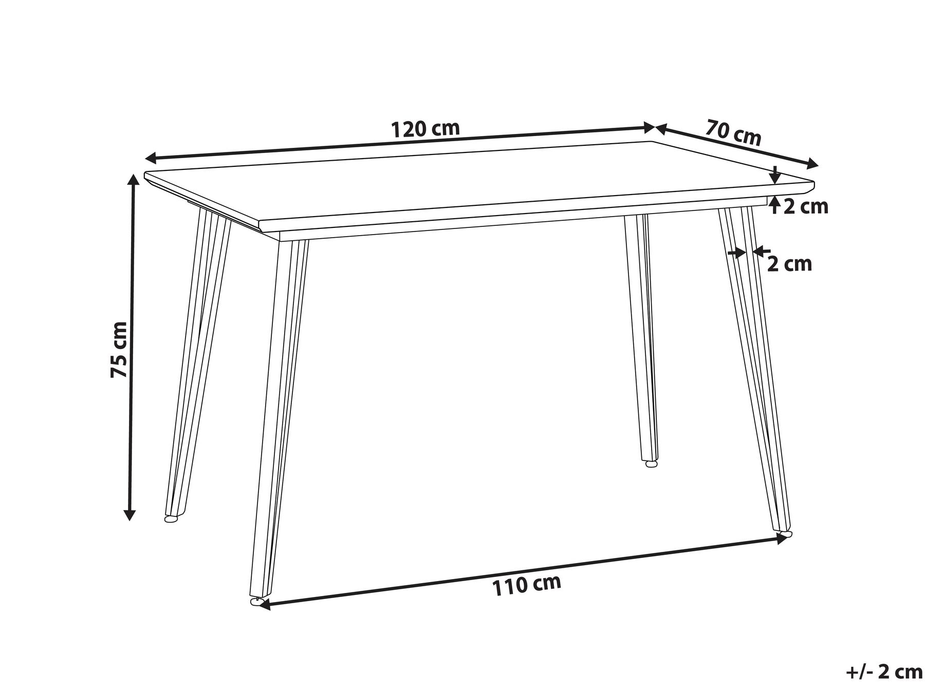 Esstisch GREYTON Weiß 120 cm 70 cm_821703
