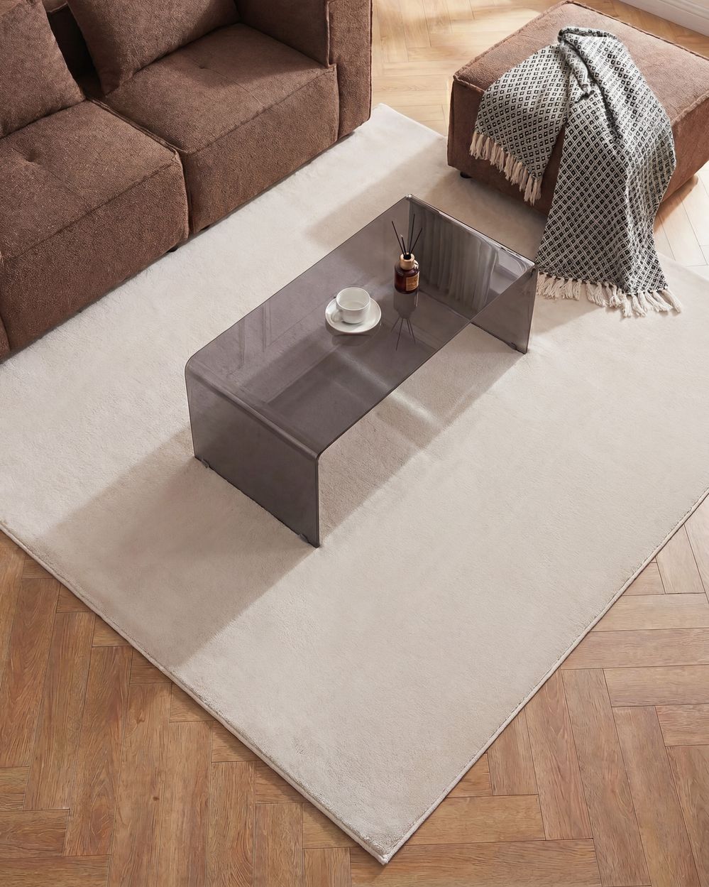 Teppich VANTIRA Hellbeige 160 x 160 cm