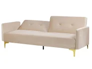 Sofa Bed 3 Seater LUCAN Velvet Beige_810435