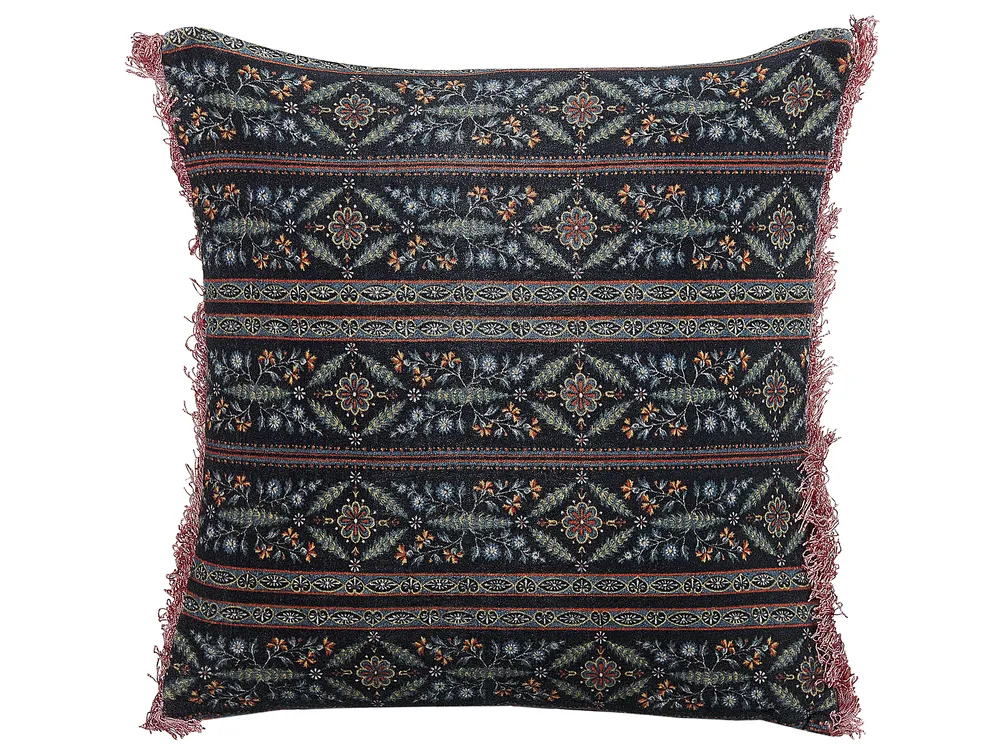 Dekokissen RUTA 45 x 45 cm Samtstoff Bunt Blumenmuster