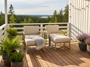 Lounge Set mit Tisch und Ottomane 2-Sitzer NOCI modular Metall Beige_1026716