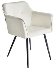 Esszimmerstuhl 2er Set JASMIN Samtstoff Hellbeige_1029837