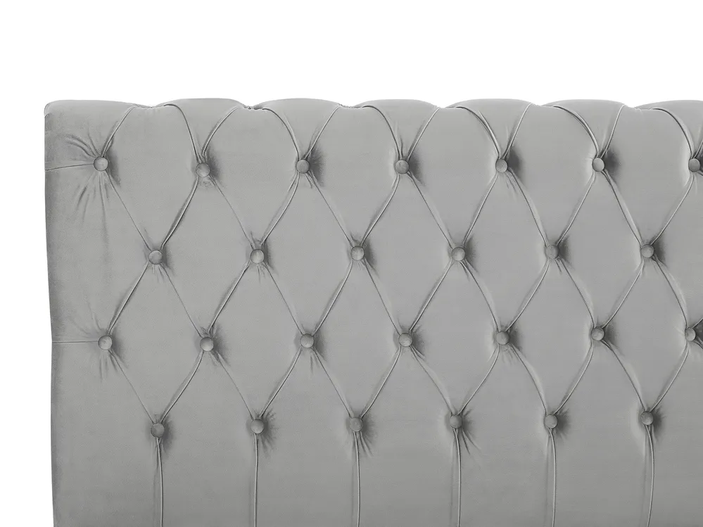 Krevet Samet AVALLON 140 x 200 cm Sivi_743651