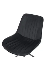 Set of 2 Dining Chairs NAVASOTA Velvet Black_860830