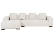 Corner Sofa 4 Seater LUNGO with Ottoman Corduroy Off-White Right Hand_898425