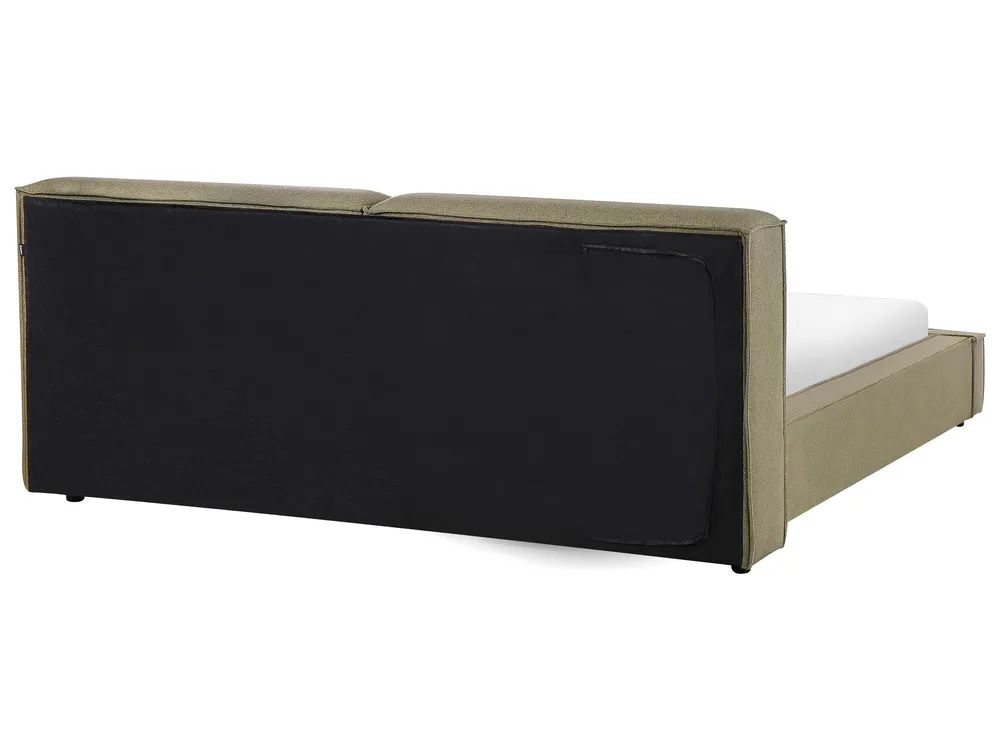 Bett mit Lattenrost Stoff LINARDS 180 x 200 cm Olivgrün_949283