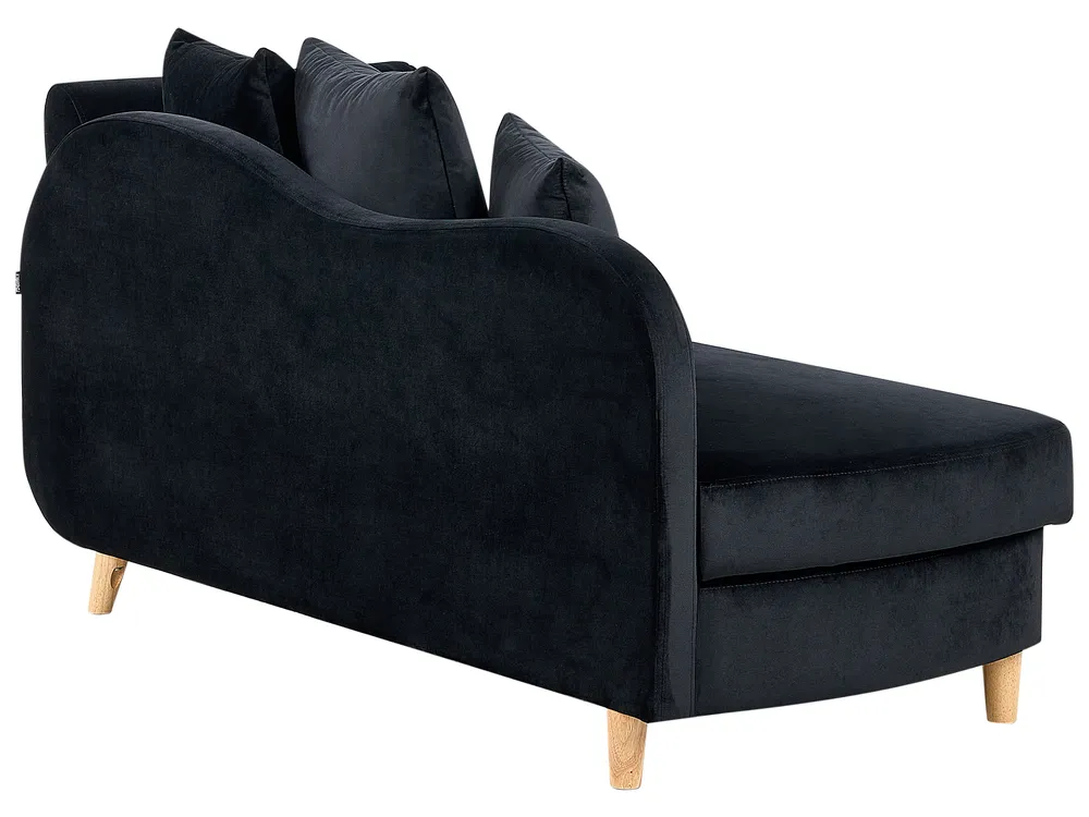 Rechtsseitige Chaiselongue MERI mit Stauraum Samtstoff Schwarz_914248