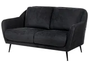 Sofa 2-Sitzer EIBY Chenillegewebe Schwarz_1004382