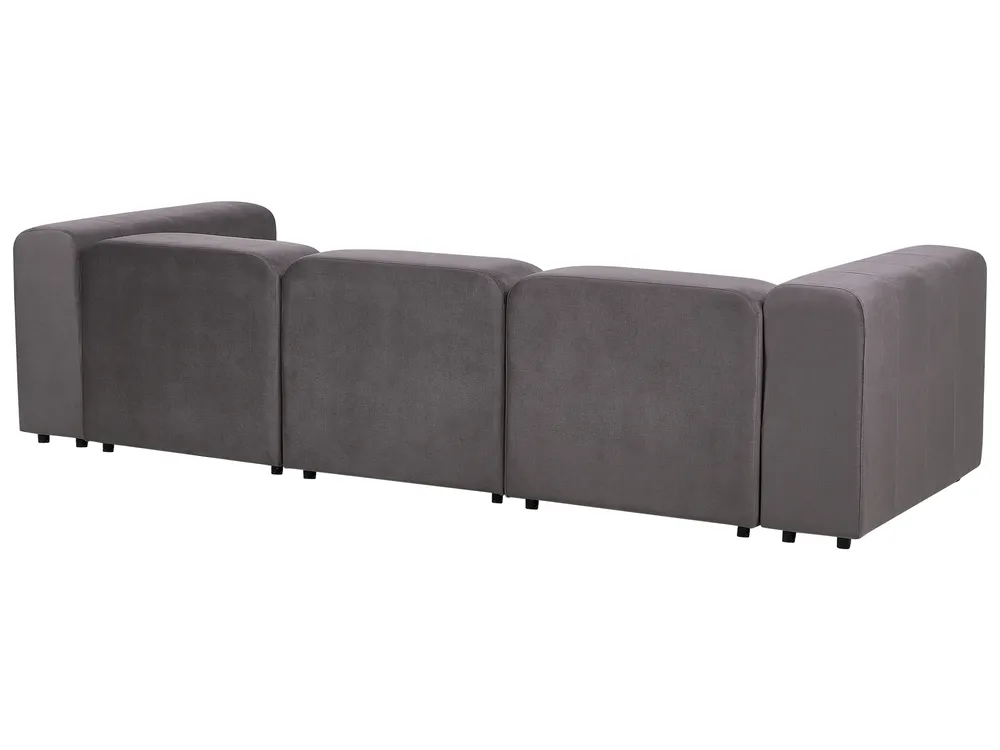 Modular Sofa 3 Seater FALSTERBO with Ottoman Velvet Taupe_919349