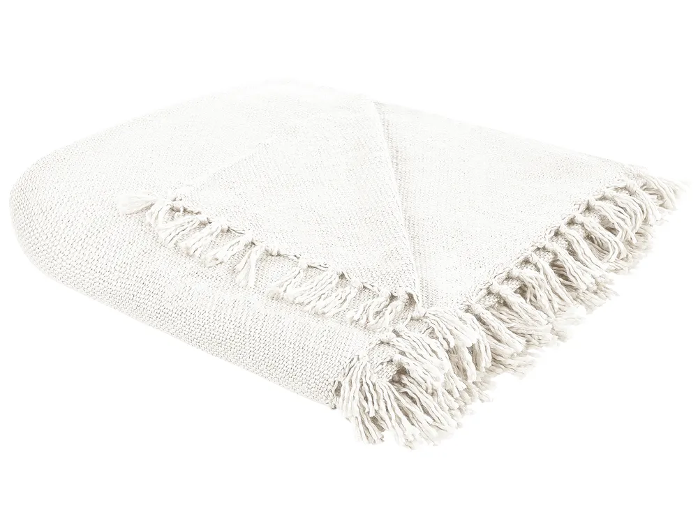 Kuscheldecke CHAOHANI Stoff 200 x 220 cm Cremeweiß