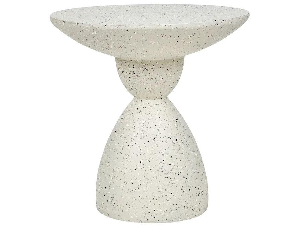 Beistelltisch CAFFI 50 cm 50 cm Terrazzo Optik Cremeweiß