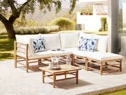 Garten Ottomane CERRETO Bambus Cremeweiß_919679