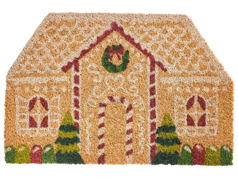 Deurmat SELATNA Natuurlijk 40 x 60 cm Kerstpatroon Kokos