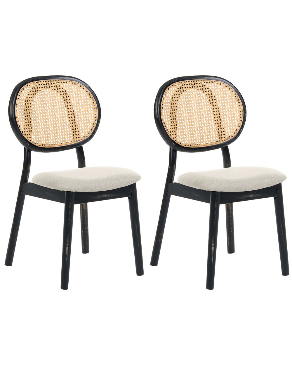 Set mit 2 Stühlen GAVIOTA Holz Schwarz / Beige