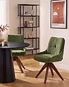 Esszimmerstuhl 2er Set drehbar DORRIS Stoff Grün