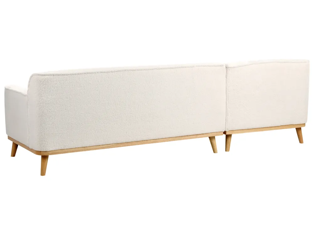 Ecksofa 3-Sitzer SIMOS Bouclé Weiß rechtsseitig_927963