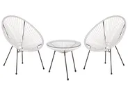 Bistro Set ACAPULCO II Polyrattan Weiß_811580