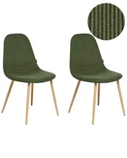 Esszimmerstuhl 2er Set HILDEN Cord Grün_995201