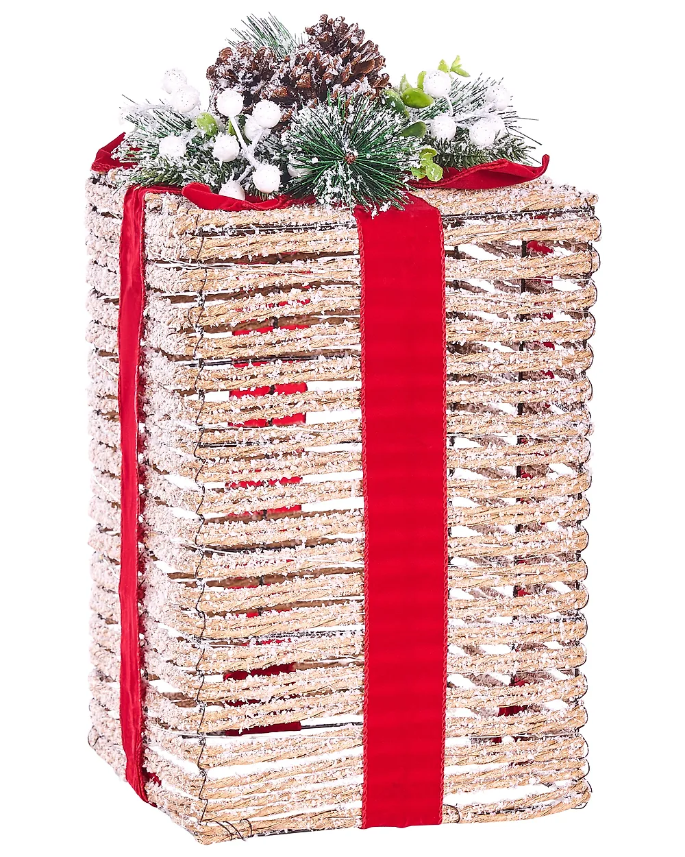 Weihnachtsdekoration 3er Set LED VAHTO 46/32/30 cm Weihnachtsgeschenke Braun_1179425