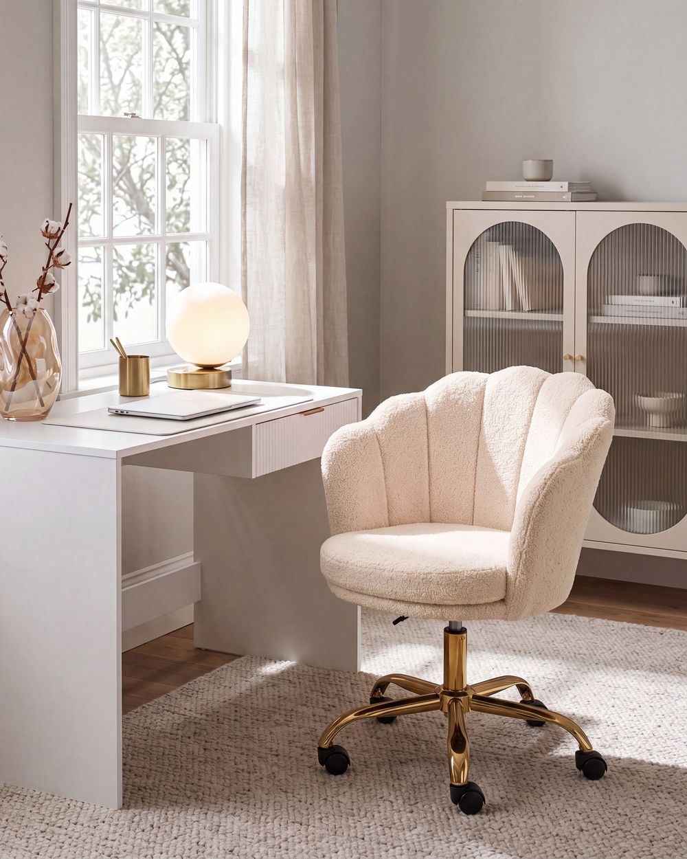 Desk Chair MONTICELLO Boucle Light Beige