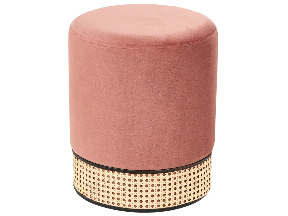 Pouf YANKTON Samtstoff Rosa