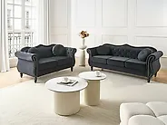 Sofa 3 Seater SKIEN Velvet Black_1171185