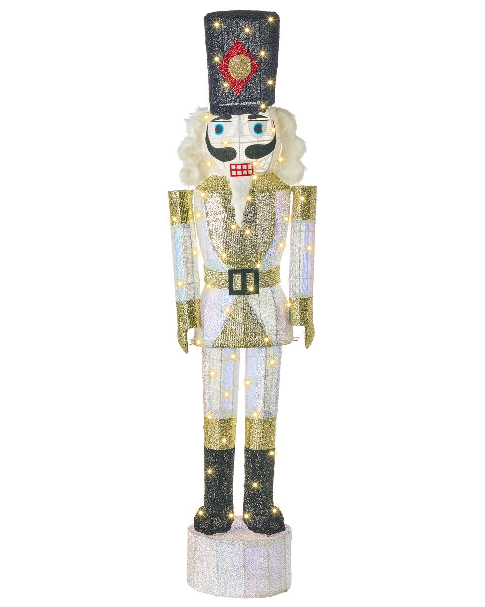 Outdoor Decoration LED STOROVAN 152 cm Nutcracker White/ Gold