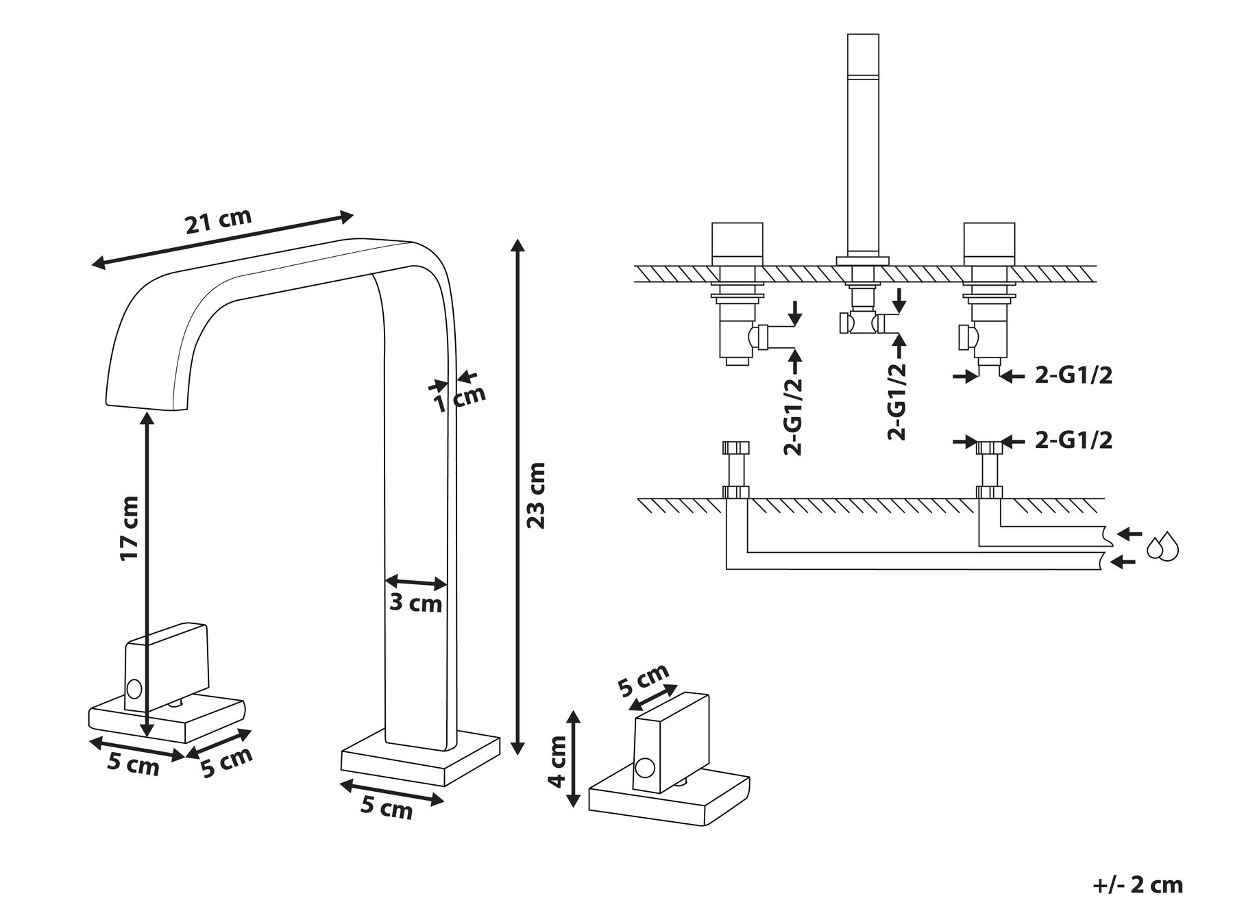 Basin Mixer Tap KAGERA Brass Black_786626